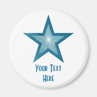 Blue Star "Your Text" Kühlschrankmagnet weiß
