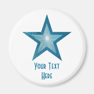 Blue Star "Your Text" Kühlschrankmagnet weiß Magnet