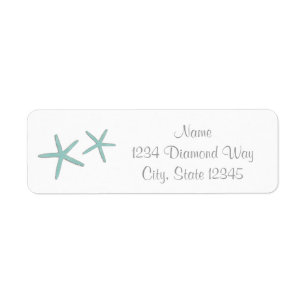 Blue Starfish Beach Sommer Elegante Adresse Labels