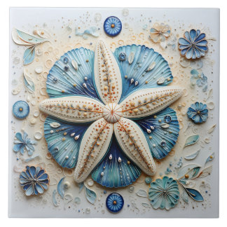 Blue Starfish Mediterranean Beach Theme Fliese