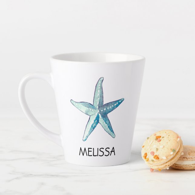 Blue Starfish Nautic Beach Seashell Thema Milchtasse (Beispiel)