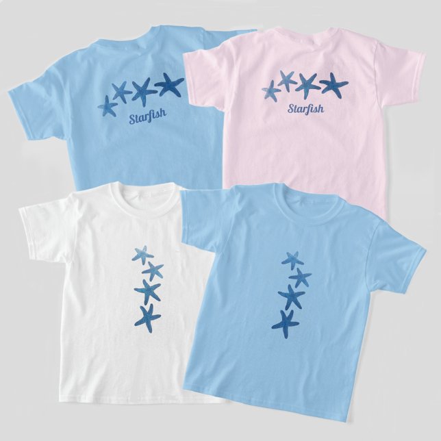 Blue Starfish Personalisiert mit Name T-Shirt (Von Creator hochgeladen)