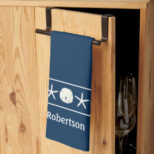 Blue Starfish Sand Dollar Coastal Geschirrtuch