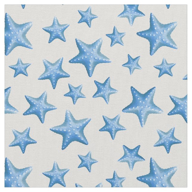 Blue Starfish Summer Beach Wasserküste Stoff (Nahaufnahme)