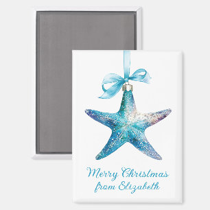 Blue Starfish Weihnachtsschmuck Personalisiert Magnet