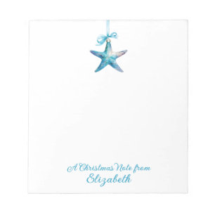 Blue Starfish Weihnachtsschmuck Personalisiert Notizblock