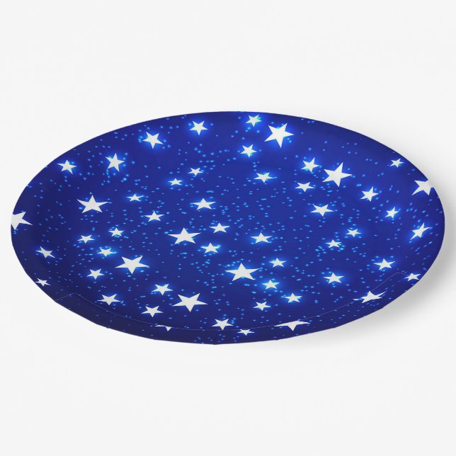 Blue Stargazer Pappteller (Schrägansicht)