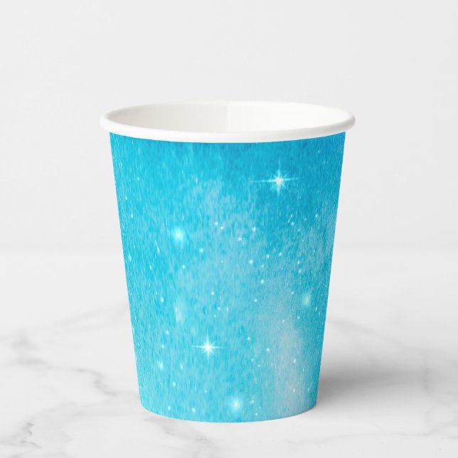 Blue Starry Night Baby Duschpapier Tassen Pappbecher (Links)