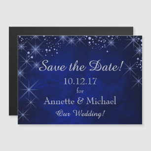 Blue Starry Night Save the Date Hochzeit Magneteinladung