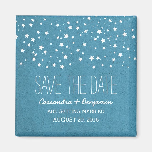 Blue Starry Night Save the Date Magnet (Vorne)