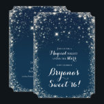 Blue Starry Night Sky Celestial Sweet 16 Einladung<br><div class="desc">für jedes Ereignis anpassen</div>