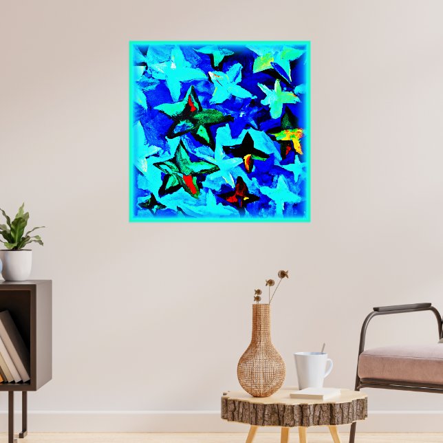 Blue Starry Night Sky. Jetzt kaufen Poster (Wohnzimmer 3)