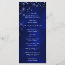 Blue Starry Night Wedding Program Rack Card Programm