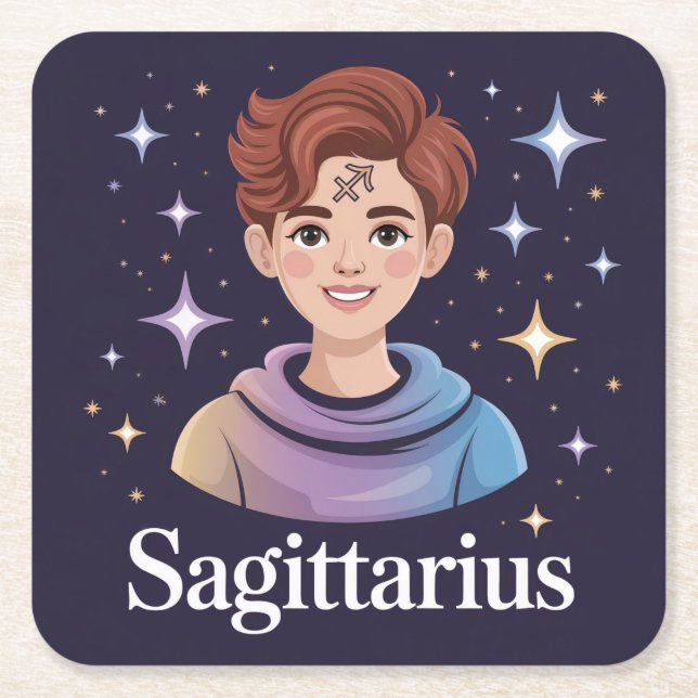 Blue Starry Sagittarius Untersetzer Set (Vorderseite)