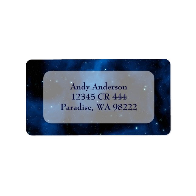 Blue Starry Sky Adressaufkleber (Vorne)