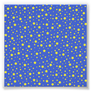 Blue Starry Sky Yellow Stars Hübsch Starlight Fotodruck
