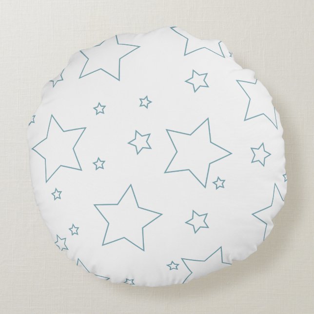 Blue Stars 4. Juli Runde Pillow Rundes Kissen (Rückseite)