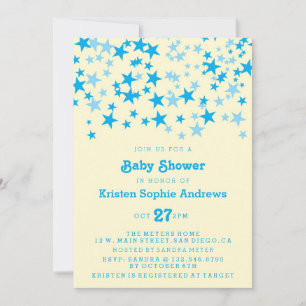 Blue Stars Baby Dusche Sprinkle Einladung