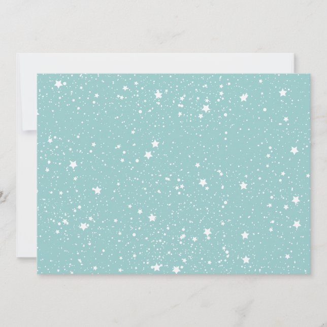 Blue Stars Babydusche Einladung (Vorderseite)