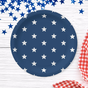 Blue Stars Patriotic 4. Juli Summer Party Pappteller