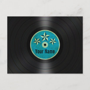 Blue Stars Personalisiert Vinyl Record Album Postkarte
