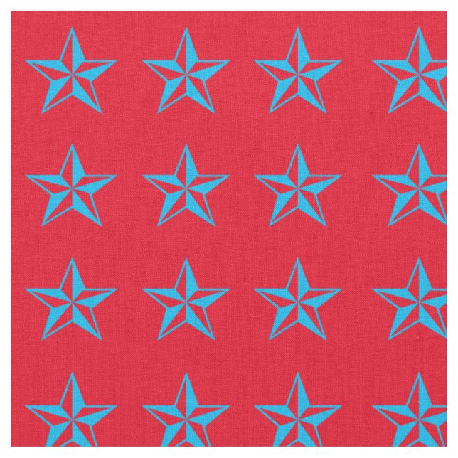 Blue Stars Rodeo Western Fabric Stoff (Nahaufnahme)