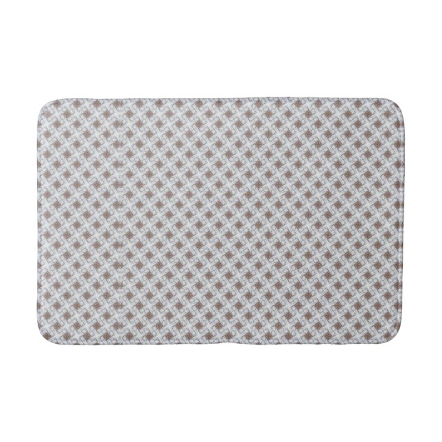 Blue Stars Tan Squares Latic Bath Mat Badematte (Vorderseite)