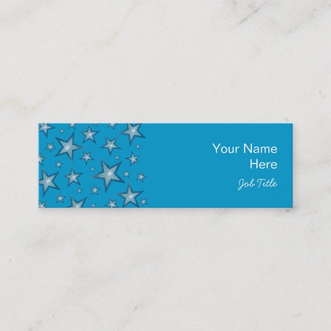 Blue Stars Visitenkartenseite auf weißer Seite Mini Visitenkarte (Vorderseite)