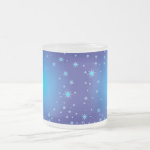 Blue Stars Weihnachten Mattglastasse