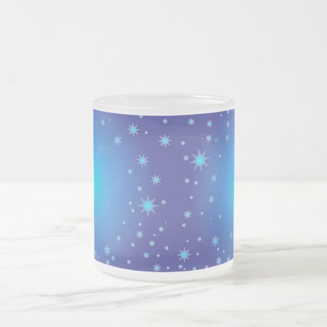 Blue Stars Weihnachten Mattglastasse (Mittel)
