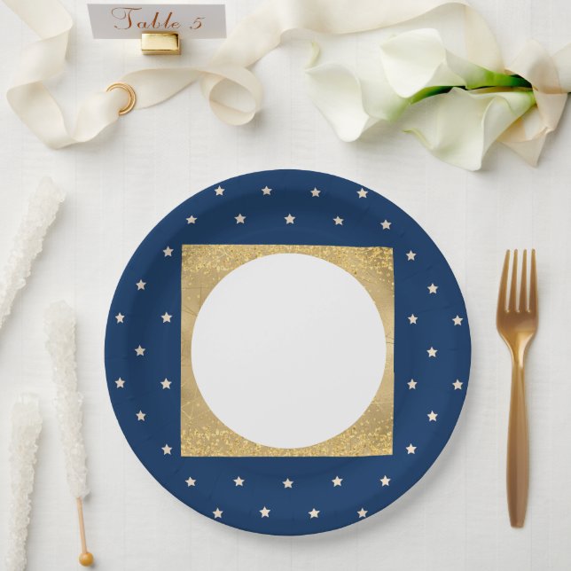 Blue Stars Weihnachts-Party Pappteller (Hochzeit)