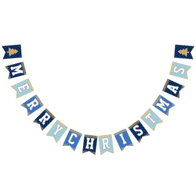 Blue Stars Weihnachts-Party Wimpelkette (Alle)