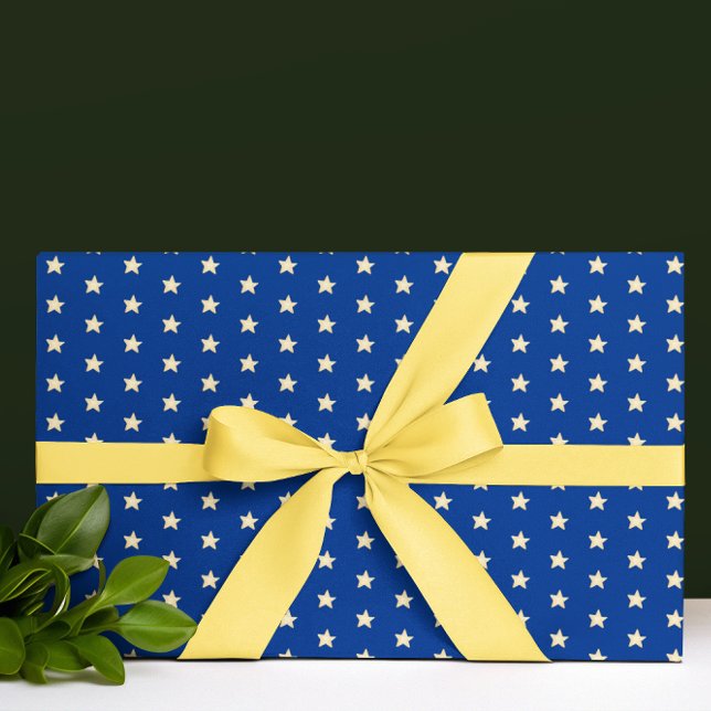 Blue-Stars Weihnachtswrapping Paper Geschenkpapier (Von Creator hochgeladen)