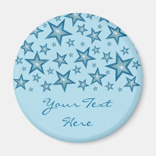 Blue Stars "Your Text" Kühlschrankmagnet blassrosa Magnet