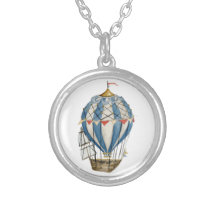 Blue Steampunk Heißluftballon