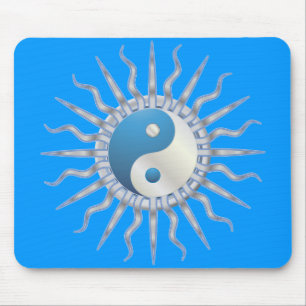 Blue Sternexplosion Yin Yang Mousepad