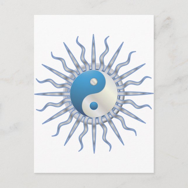 Blue Sternexplosion Yin Yang Postkarte (Vorderseite)