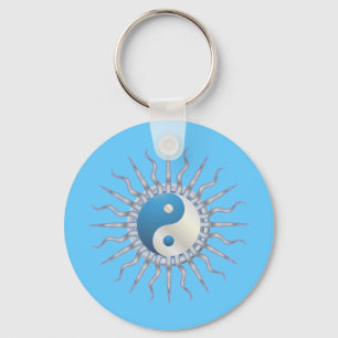 Blue Sternexplosion Yin Yang Schlüsselanhänger