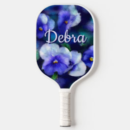 Blue Stiefmütterchens Pansy Blume Floral Personali Pickleball Schläger