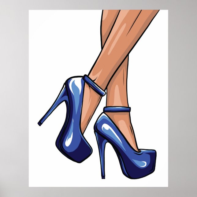 Blue Stiletto Heelse und Legs Poster (Vorne)
