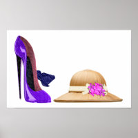 Blue Stiletto Shoes und Hat Art
