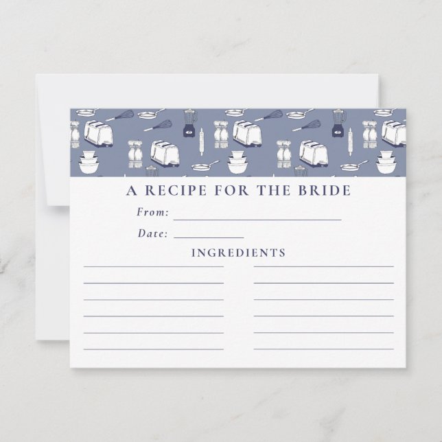 Blue Stock The Kitchen Brautparty Rezept Card (Vorderseite)