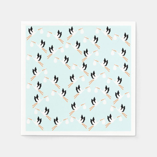 Blue Storch Paper Napkins Serviette (Vorderseite)