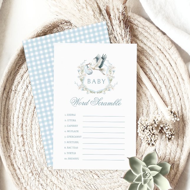 Blue Stork Baby Boy Dusche Word Scramble Game (Von Creator hochgeladen)