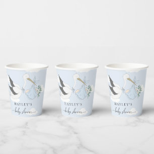 Blue Stork Baby Dusche Pappbecher