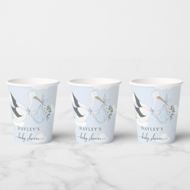 Blue Stork Baby Dusche Pappbecher (Multi)