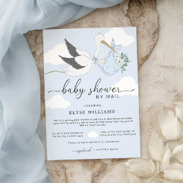 Blue Stork Baby Dusche per Mail Einladung