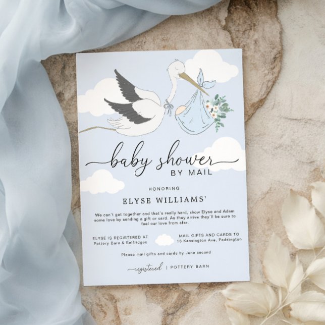 Blue Stork Baby Dusche per Mail Einladung (Von Creator hochgeladen)