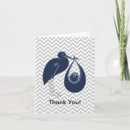 Blue Stork Baby Dusche Vielen Dank Dankeskarte