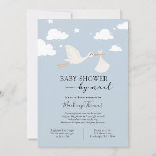 Blue Stork Baby Dusche von Mail Einladung